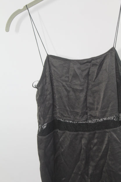 Zara Trafaluc Collection Black Satin Mini Dress Size XS