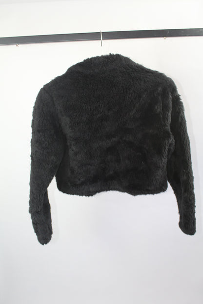 Women's Black Fur Sweater Size Large