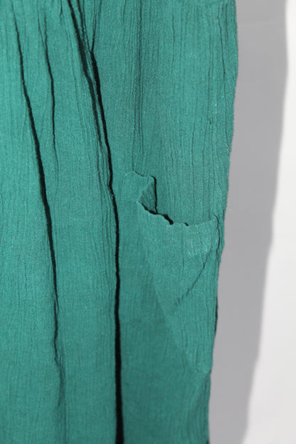 Women's Vintage Maxi Green Dress Laurel Rose Size Large