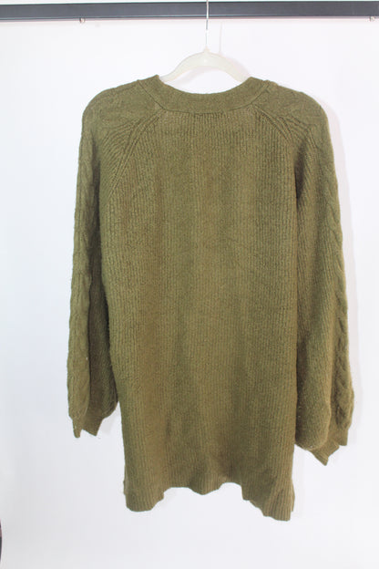 Women's Olive Green Long Sleeve Olive Cardigan Size Medium