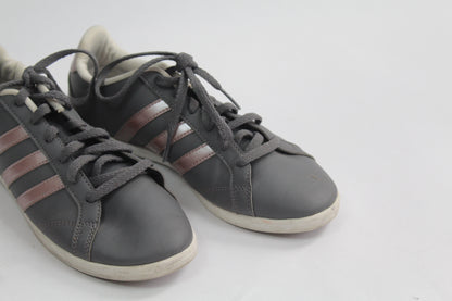 Women's Grey/Pink Striped Sneakers Size 6.5