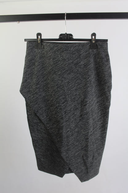 H&M Stretch Grey Pencil Skirt w/Open Slit Women's Size Small