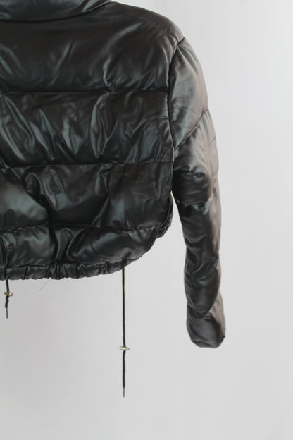 Women's Black Adika Cropped Puffer Jacket Size Small