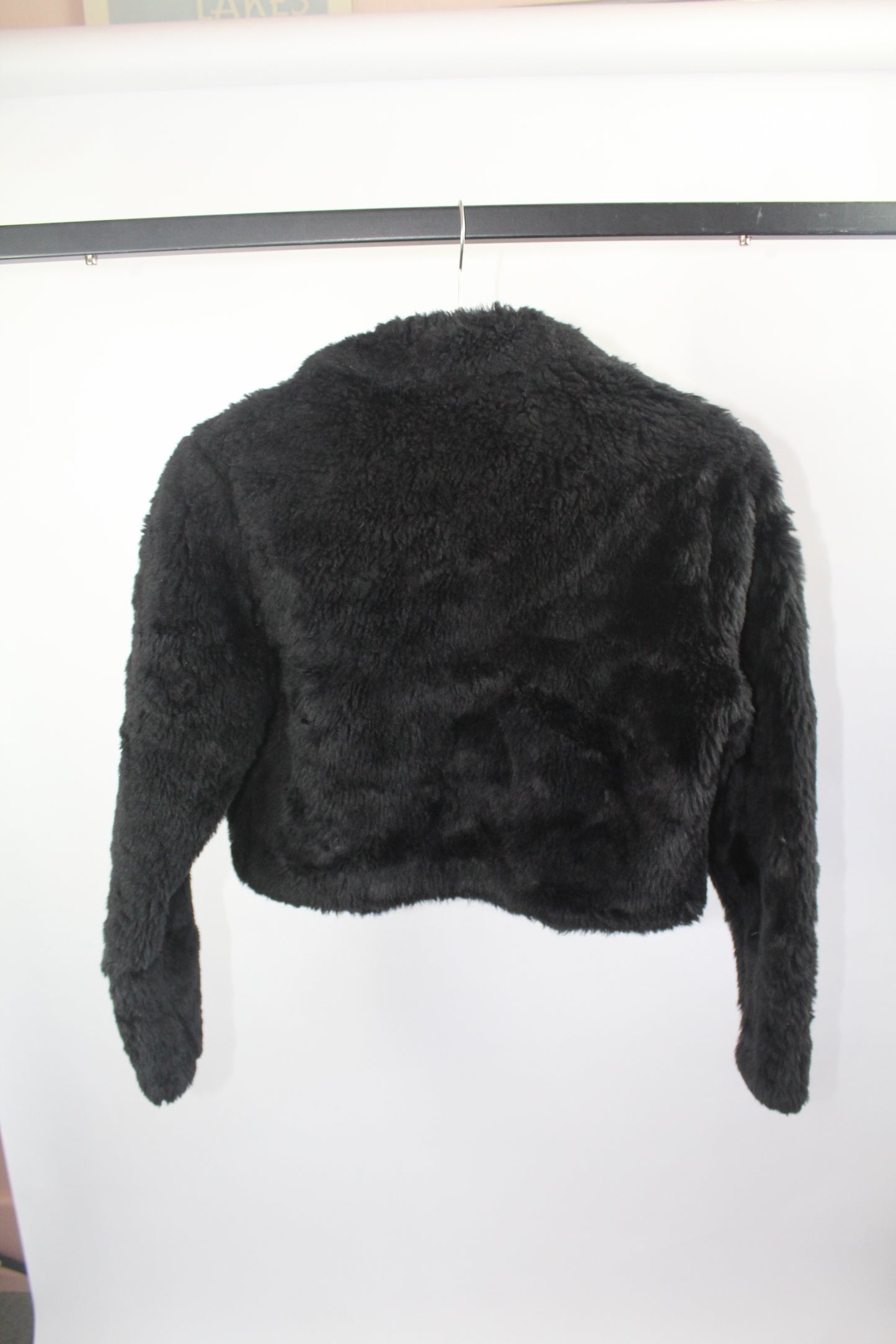 Women's Black Fur Sweater Size Large