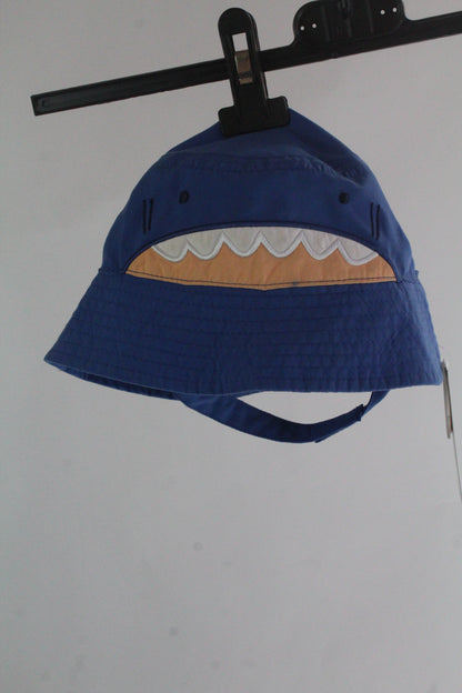Boys Baby Blue Shark Bucket Hat 12-18M