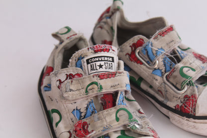 Boys Converse Dinosaur Patterned White U.S. Size 9