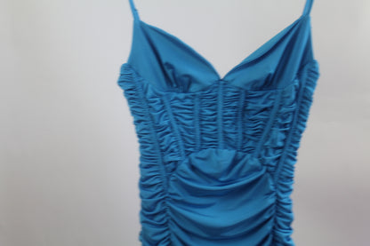 Zara Silk Blue Women's Mini Dress Size Small