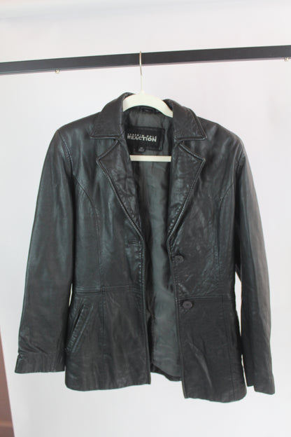 Women's Black Leather Kenneth Cole Reaction Jacket XS