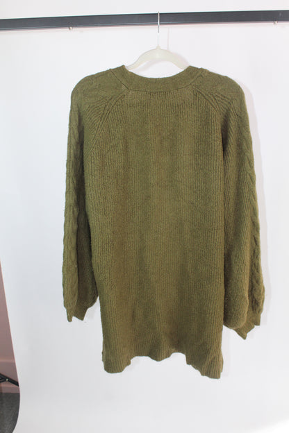 Women's Olive Green Long Sleeve Olive Cardigan Size Medium