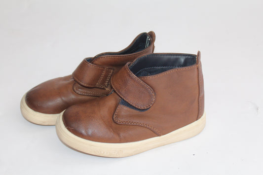 Boys Nautica Pleather Brown High Top Sneakers U.S. Size 9