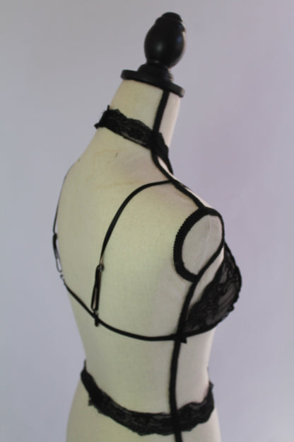 Black Lace Lingerie - Thrifted New in Bag - Sizes Vary