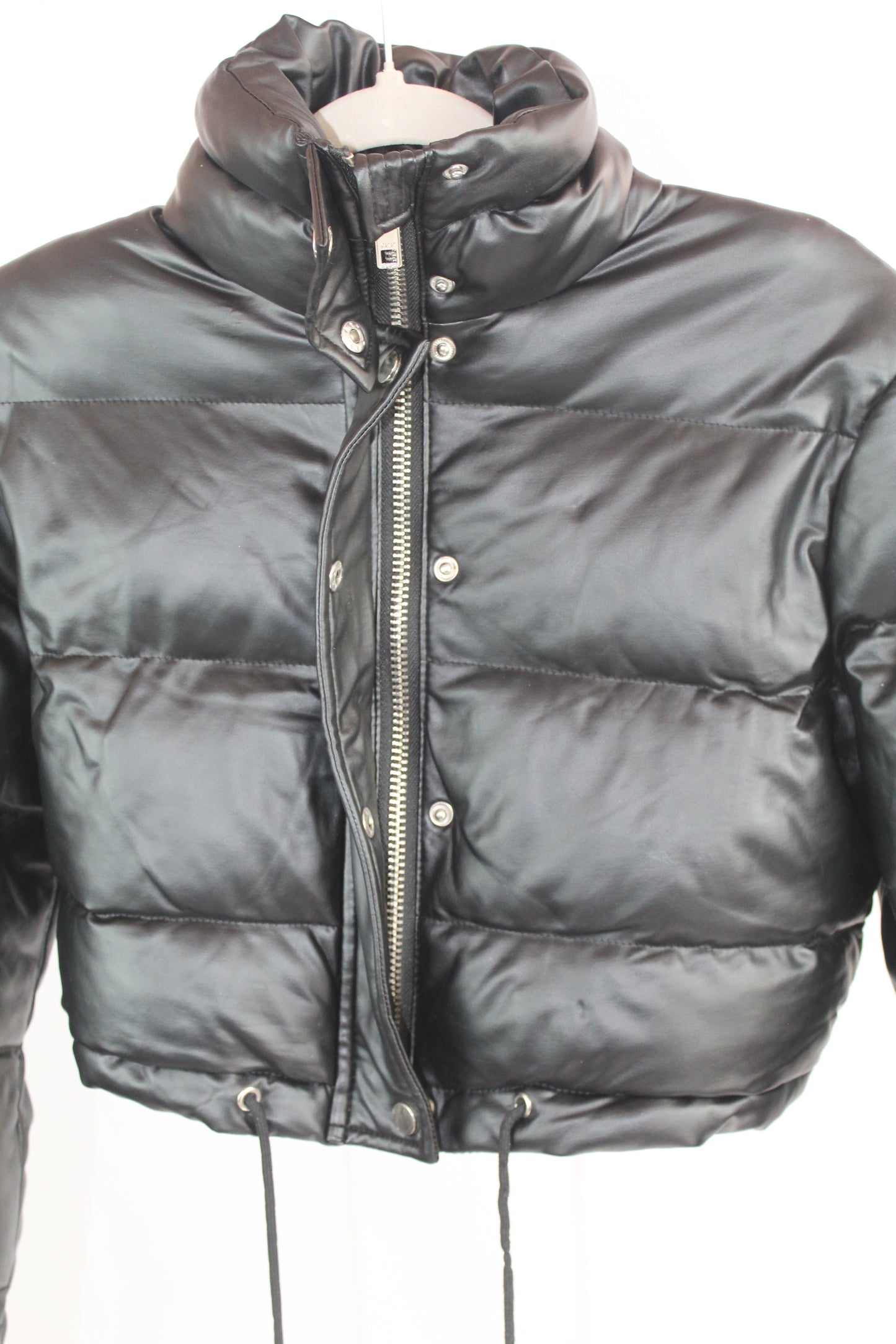 Women's Black Adika Cropped Puffer Jacket Size Small