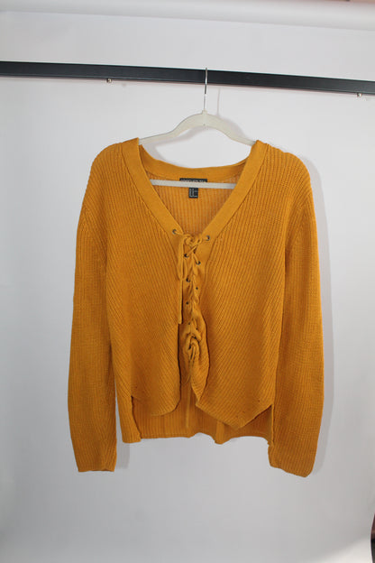 Women's Yellow Forever 21 Knit Sweater Size 1x