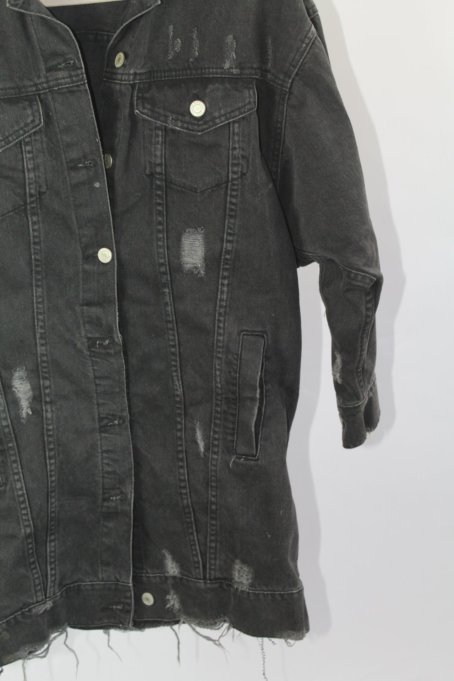 Women's Zara Trafaluc Denim Distressed Jacket Size Small