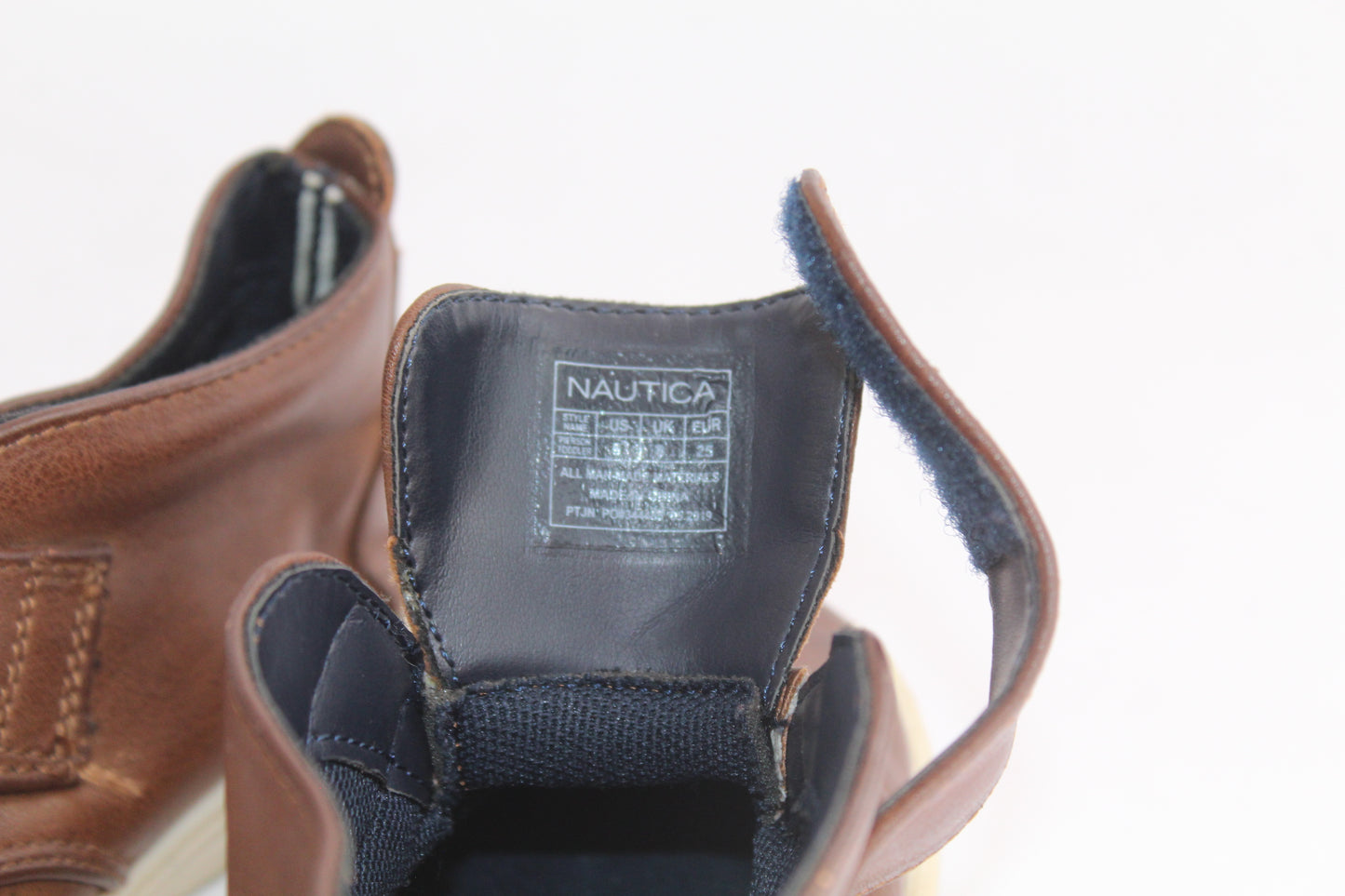 Boys Nautica Pleather Brown High Top Sneakers U.S. Size 9