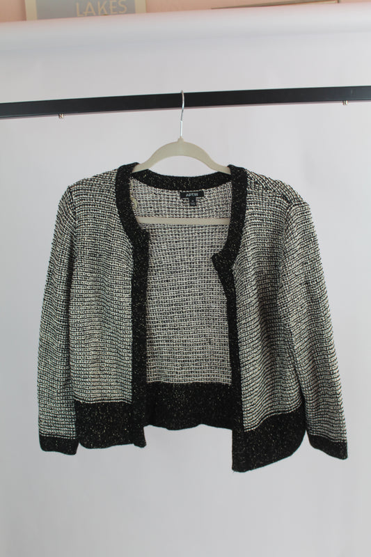 Women's Cropped Black/White Cardigan Size Small