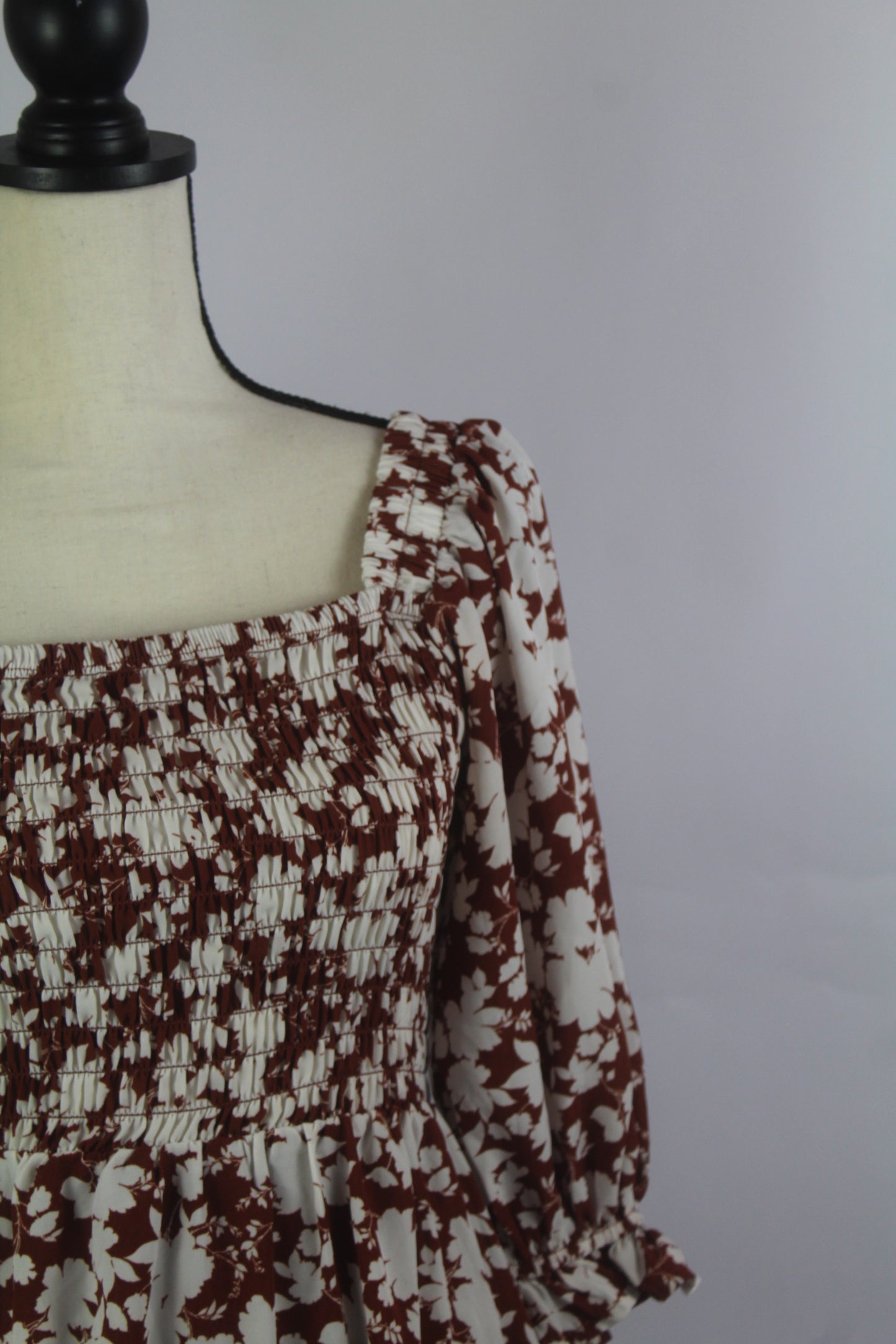 White and Brown Floral Mini Dress Jessica Simpson Size Small