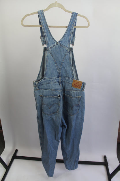 Women's Levi Denim Overalls Partially Distressed Size Medium
