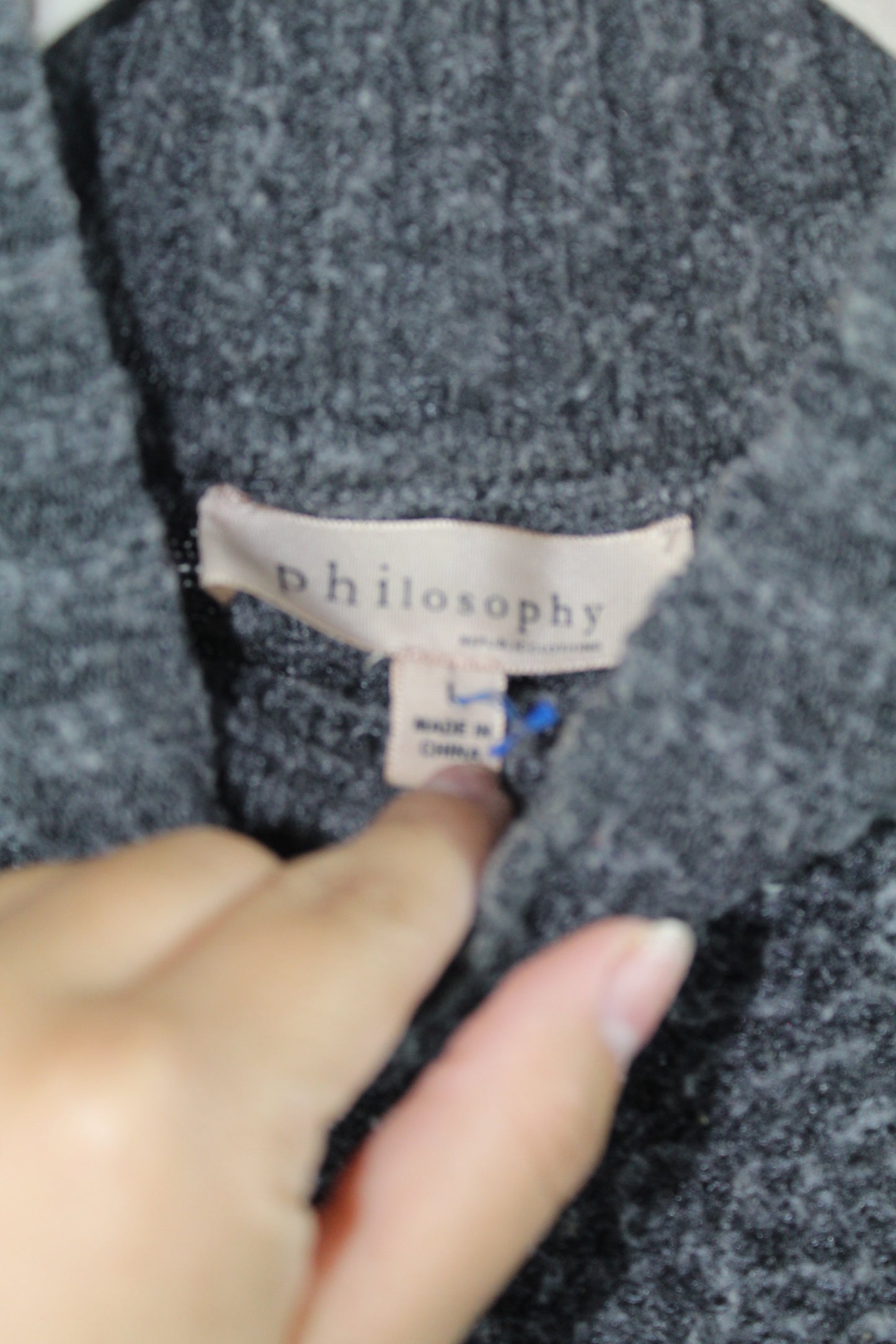 Women's Grey Philosophy Sweater Size Large