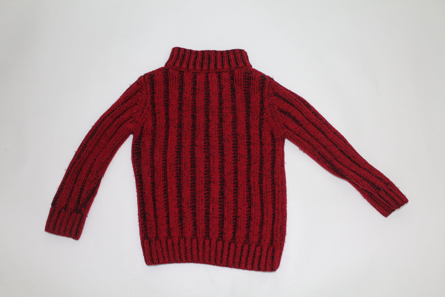 Boys’ Red & Black Knit Quarter-Zip Sweater by The Slop – Size 4T