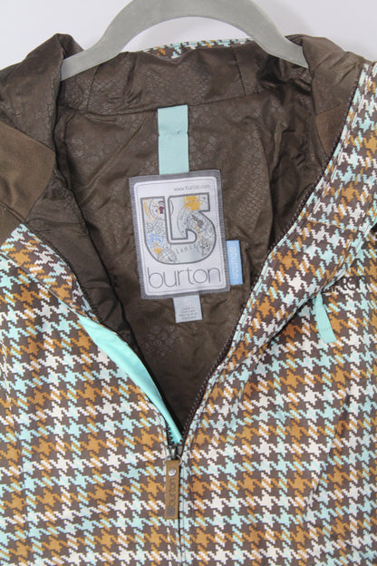 Women's Snow Jacket Burton Brown Plaid Size Small