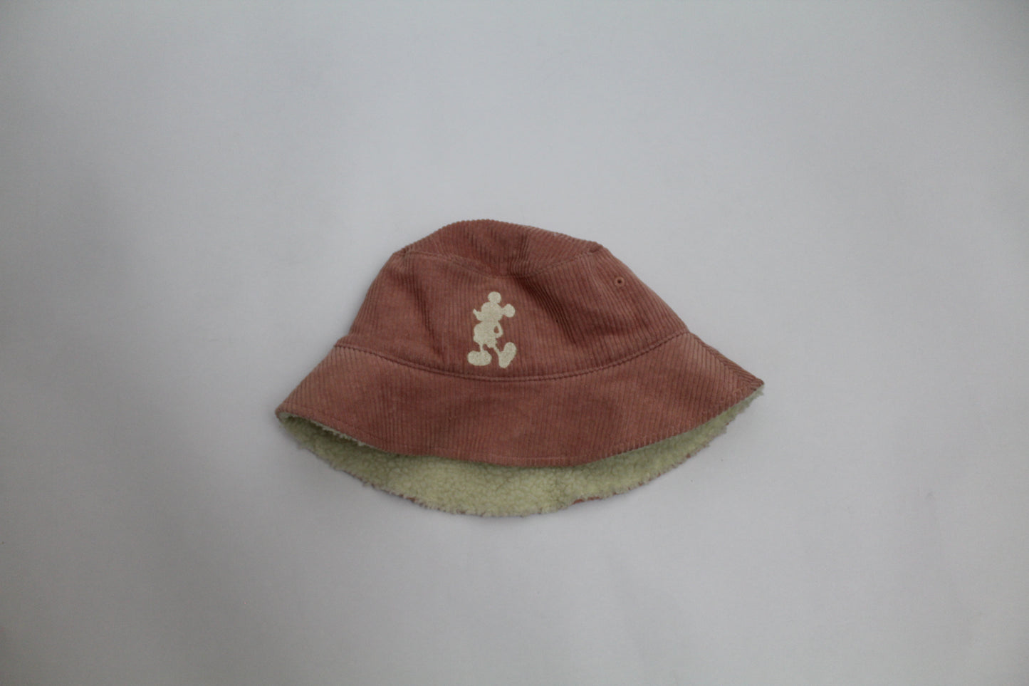 Women’s Mickey Mouse Pink Corduroy Reversible Sherpa Bucket Hat – One Size