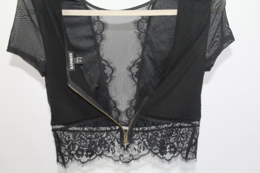 Women's Express Black Crop Top Size XS