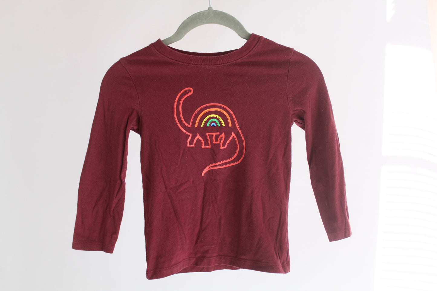 Boys Cat & Jack Burgundy Dino Shirt Size 4T