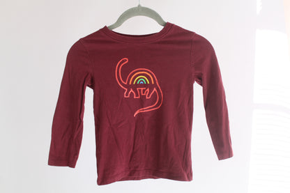 Boys Cat & Jack Burgundy Dino Shirt Size 4T