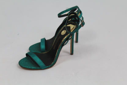 Women's Teal Strap Sparkly Heels Size UK 37 US 6.5/7