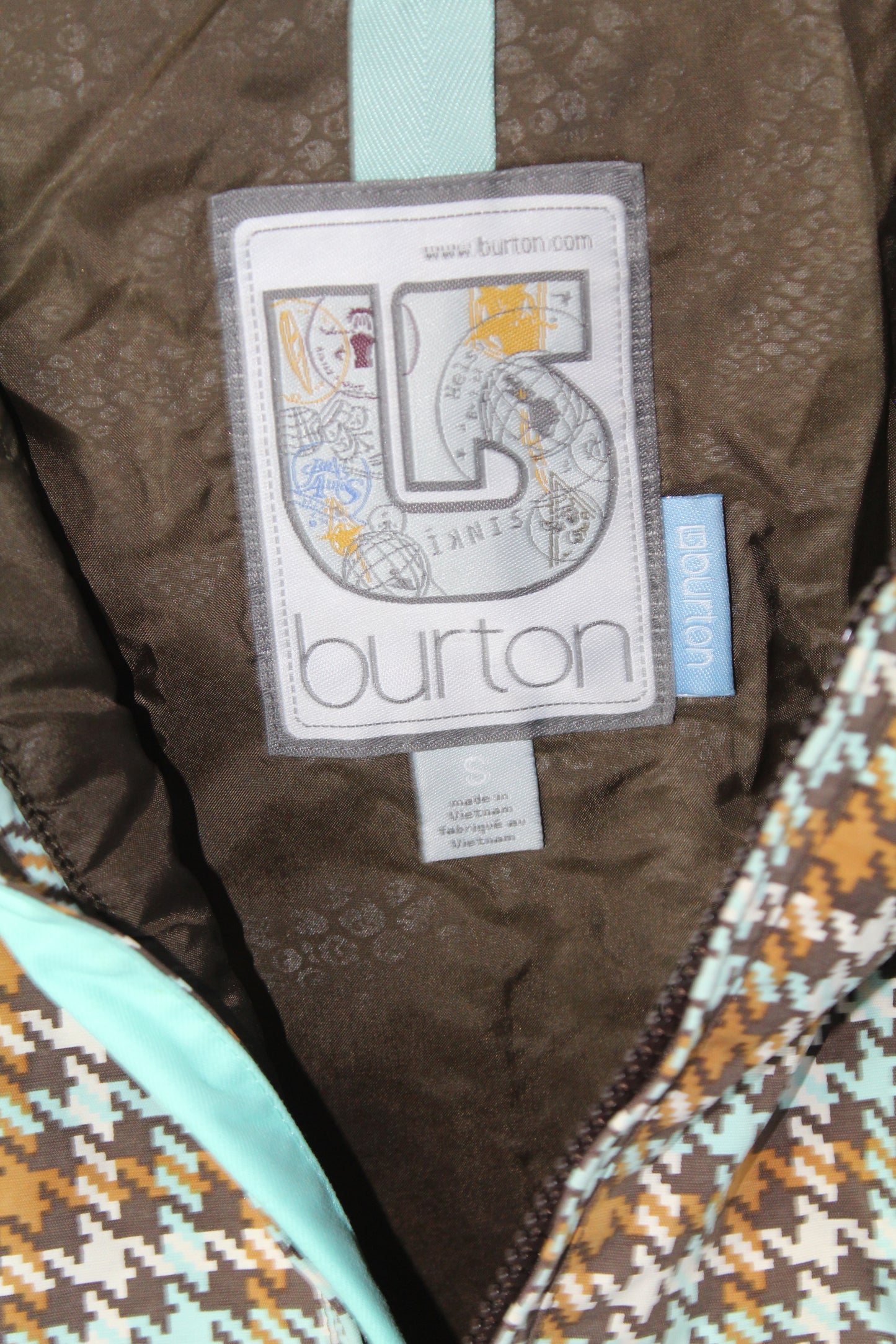 Women's Snow Jacket Burton Brown Plaid Size Small