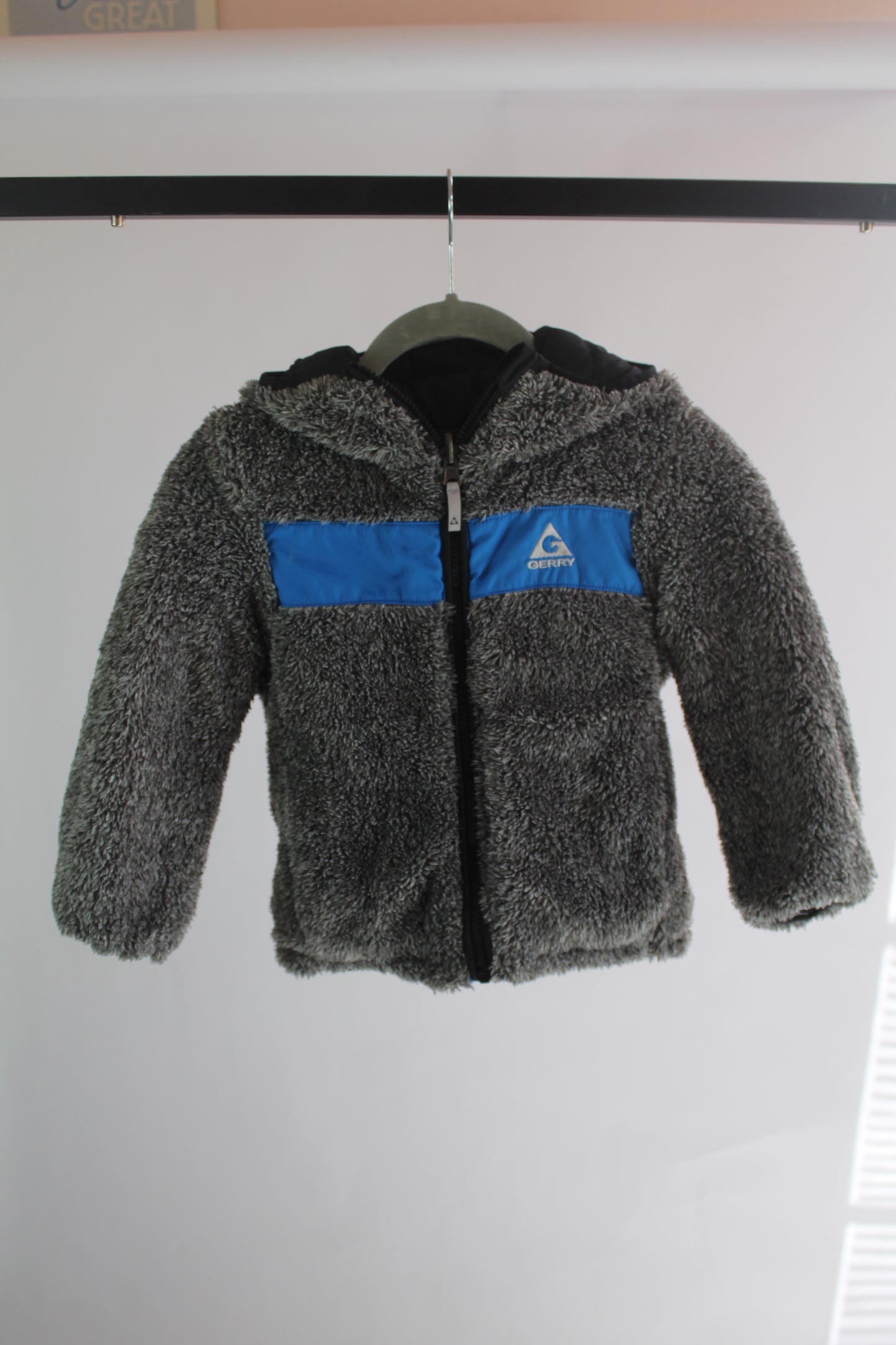 Boys Gerry Double Sided Blue/Grey Zip-Up Jacket Size 5