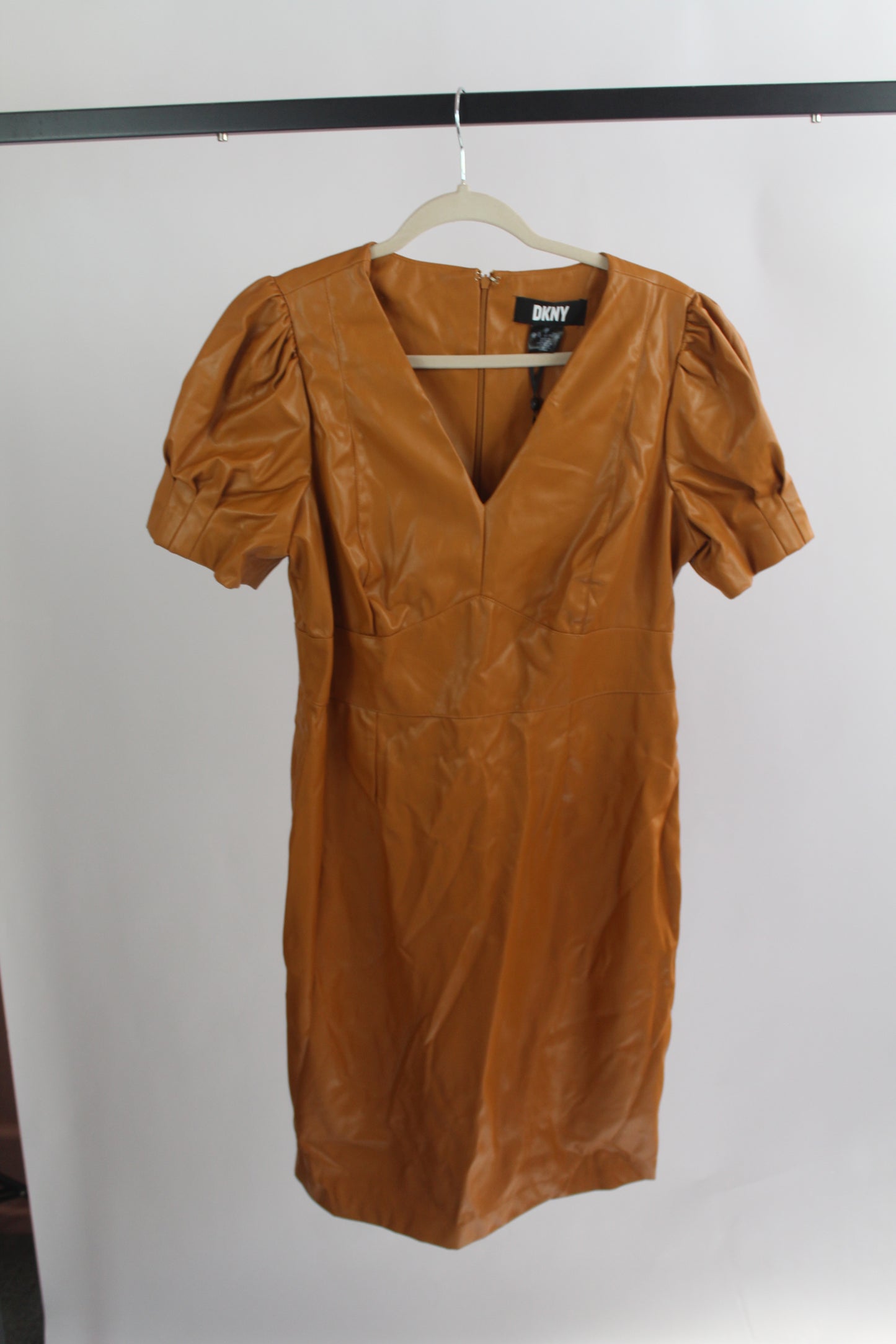 Women's DKNY NWT Pleather Midi Dress Size 12