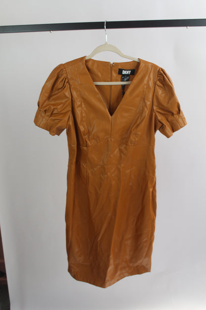 Women's DKNY NWT Pleather Midi Dress Size 12