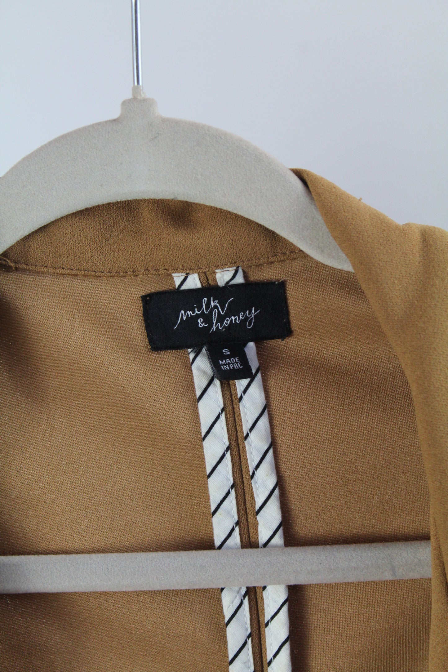 Women's Tan Long Blazer Cardigan Size Small