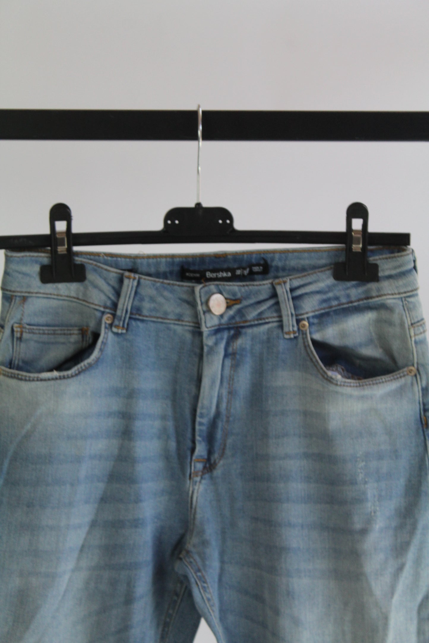 Bershka Distressed Light Wash Denim Women's Size 6