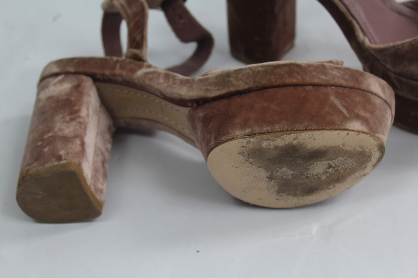 Women's Zara Velvet Chunk Heels Size ?