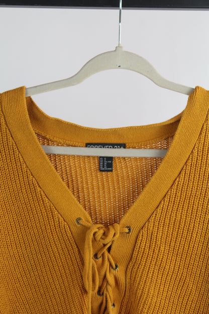 Women's Yellow Forever 21 Knit Sweater Size 1x