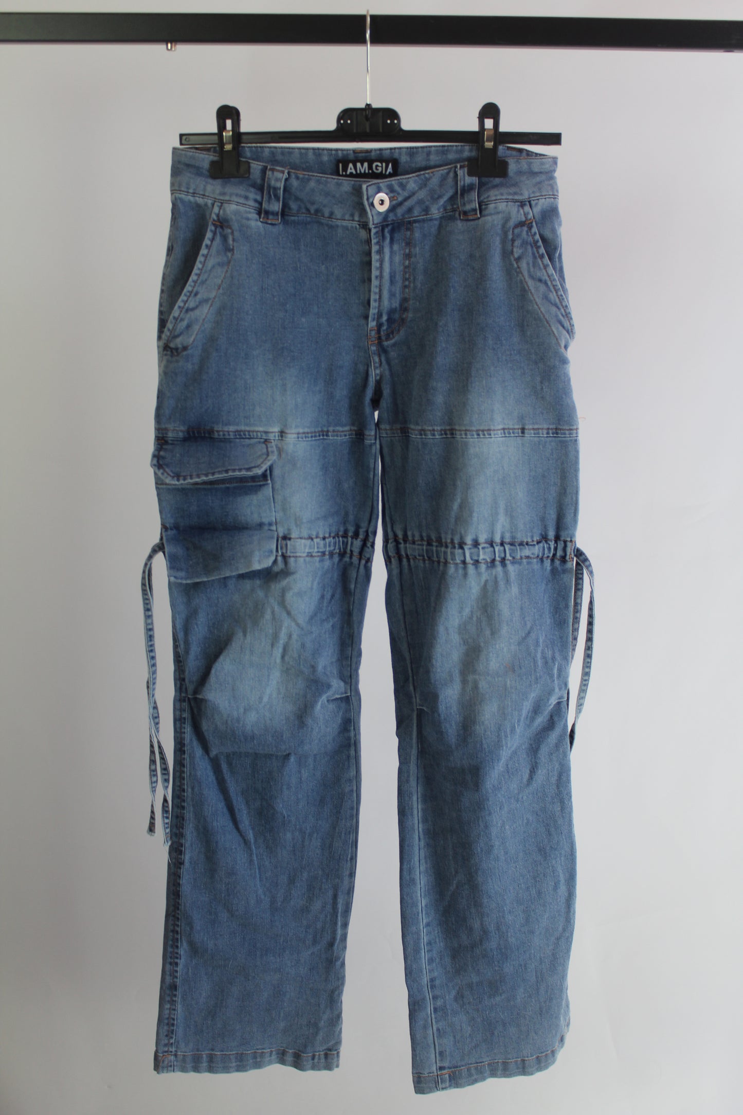 I AM GIA Women's Light Wash Cargo Pants Size Small