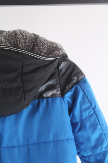 Boys Gerry Double Sided Blue/Grey Zip-Up Jacket Size 5