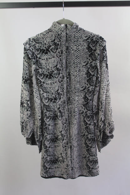 Grey/Black Women's River Island Snake Print Mini Dress Size 6