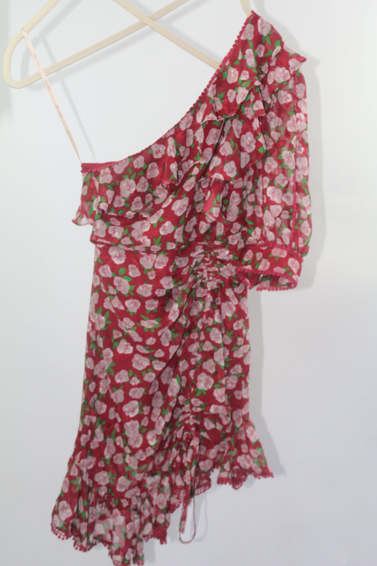 Women's Dark Pink Red/Pink Floral Dress Size 2