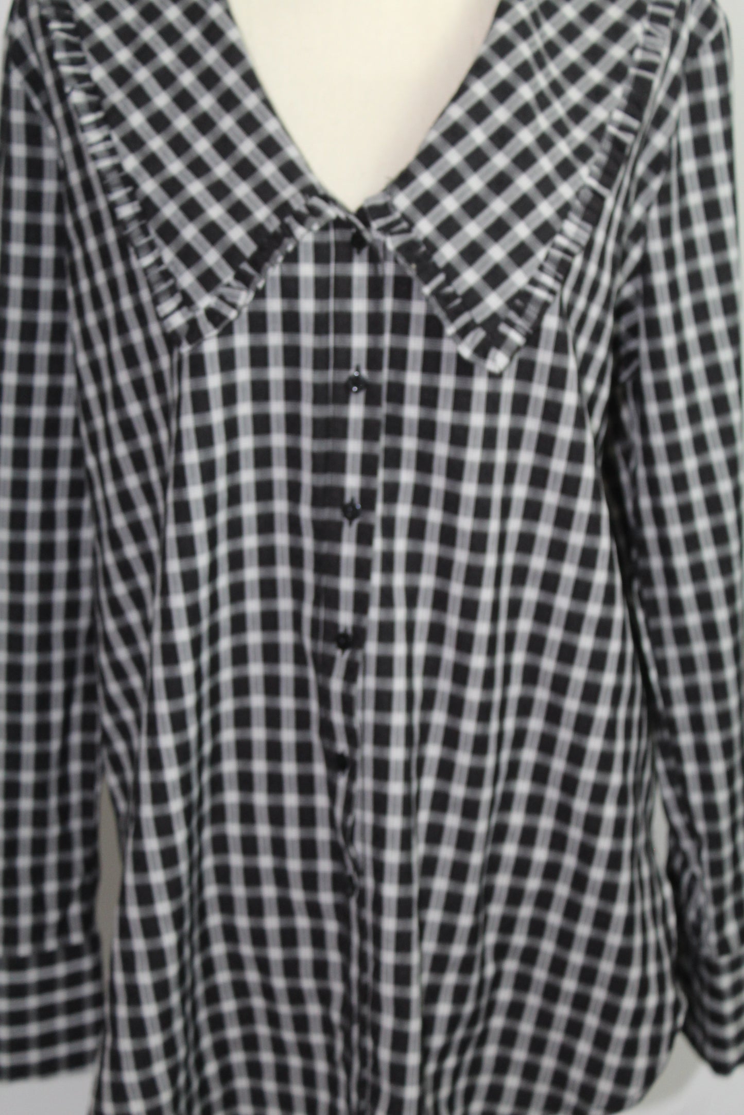 Women’s English Factory Black & White Plaid Dress – Size Medium