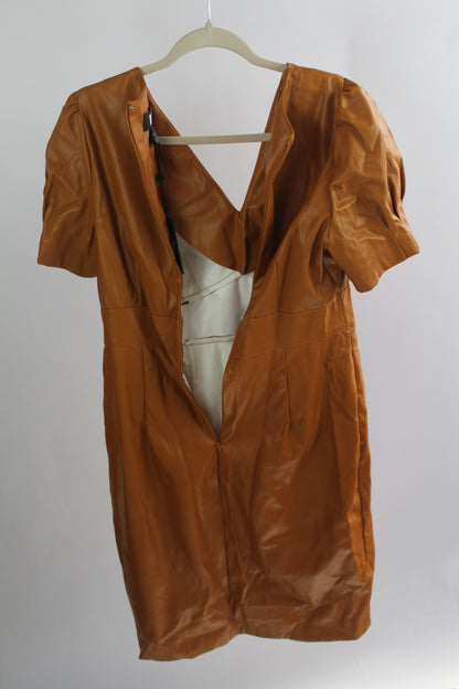 Women's DKNY NWT Pleather Midi Dress Size 12