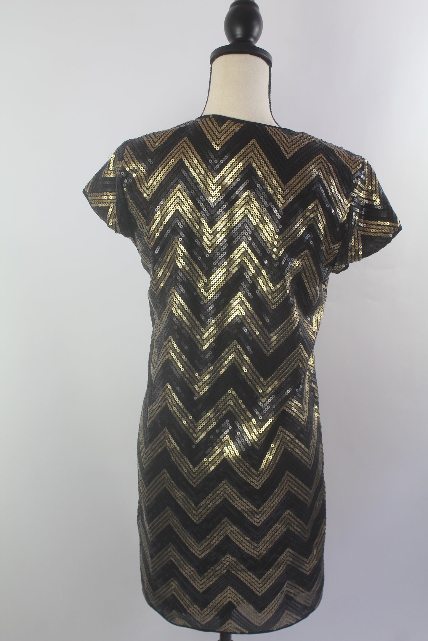 Black/Gold Women's Sequin Dress Size Small