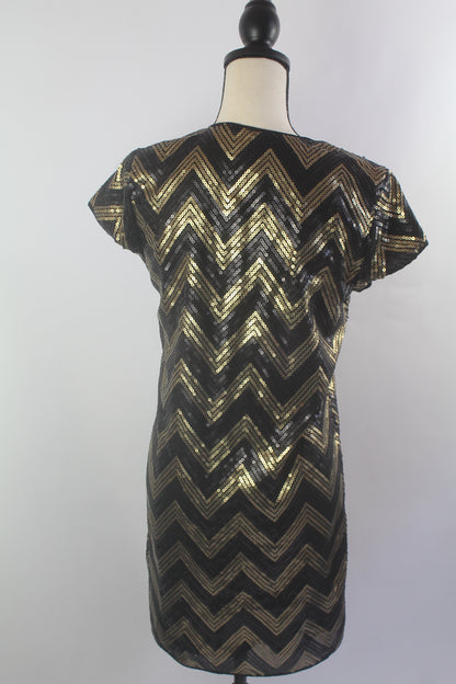 Black/Gold Women's Sequin Dress Size Small