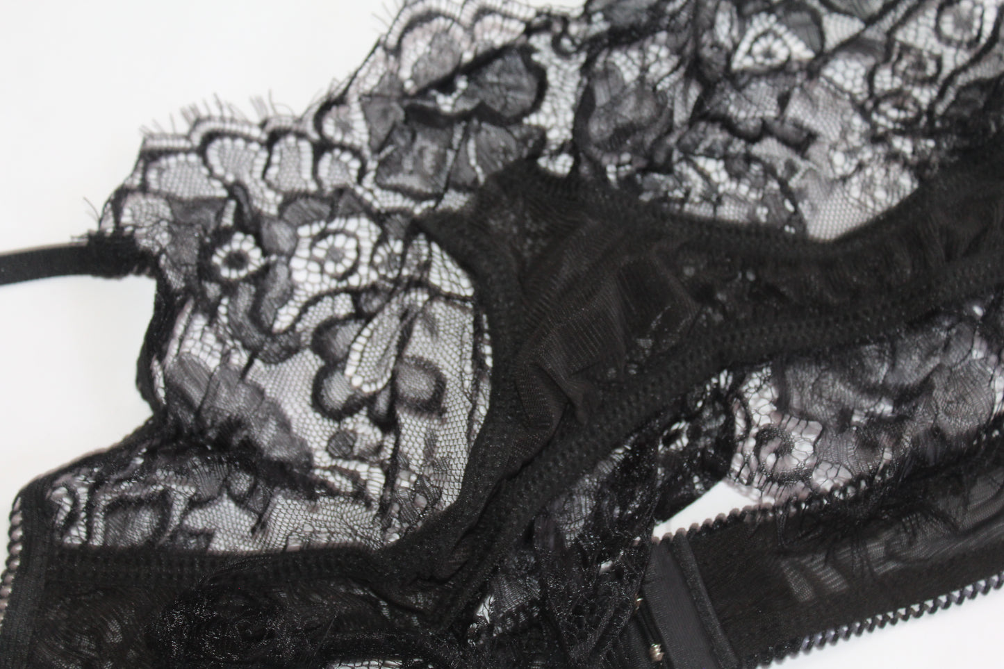 Black Lace Lingerie Block Top w/Underwear - Thrifted New in Bag - Sizes Vary
