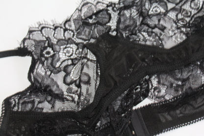 Black Lace Lingerie Block Top w/Underwear - Thrifted New in Bag - Sizes Vary