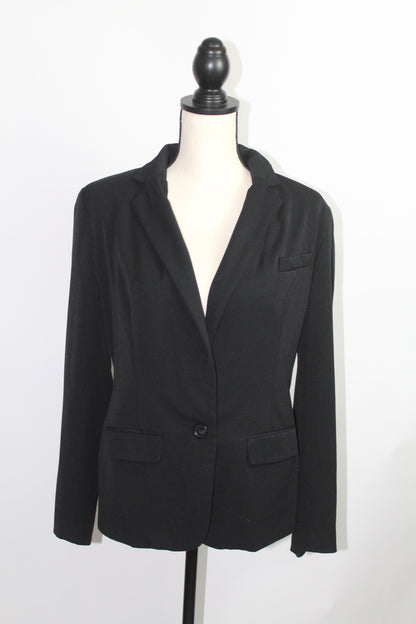 Women’s Lena Gabrielle Black Satin Blazer Top Vintage – Size 8