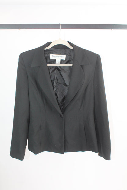 Women's Vintage Black Padded Blazer Rena Rowan Size 8